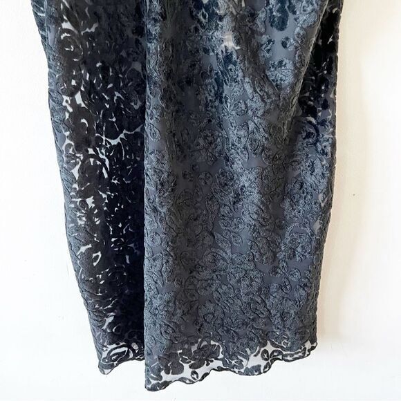 Victoria’s Secret Gold Label Velvet Burnout Chemise Black Rayon Women’s Size‎ L - Picture 4 of 8